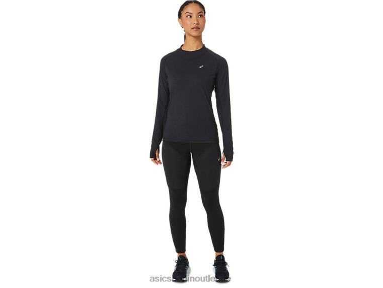 Langärmliges Winter-Laufoberteil für Damen BL4N2756Asics Leistung schwarz