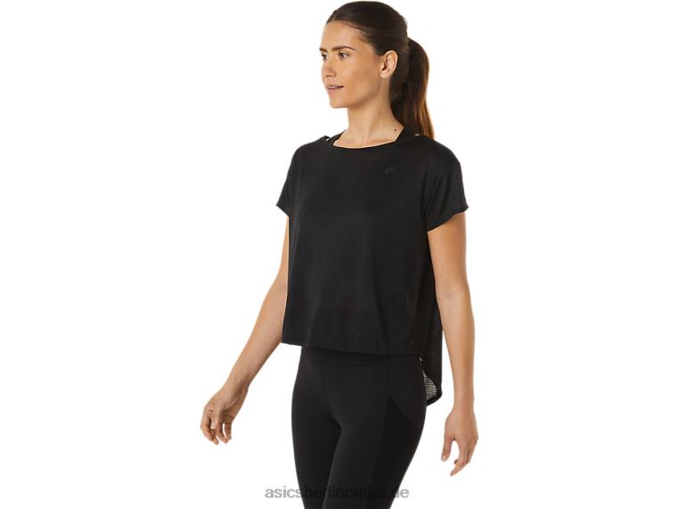Movekoyo Jacquard-Kurzarmoberteil für Damen BL4N2763Asics Leistung schwarz