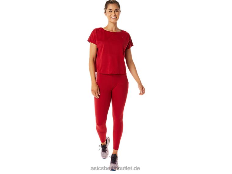 Movekoyo Jacquard-Kurzarmoberteil für Damen BL4N2800Asics Cranberry
