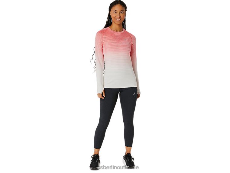 Nahtloses Langarm-Top für Damen BL4N2210Asics Sahne/Papaya