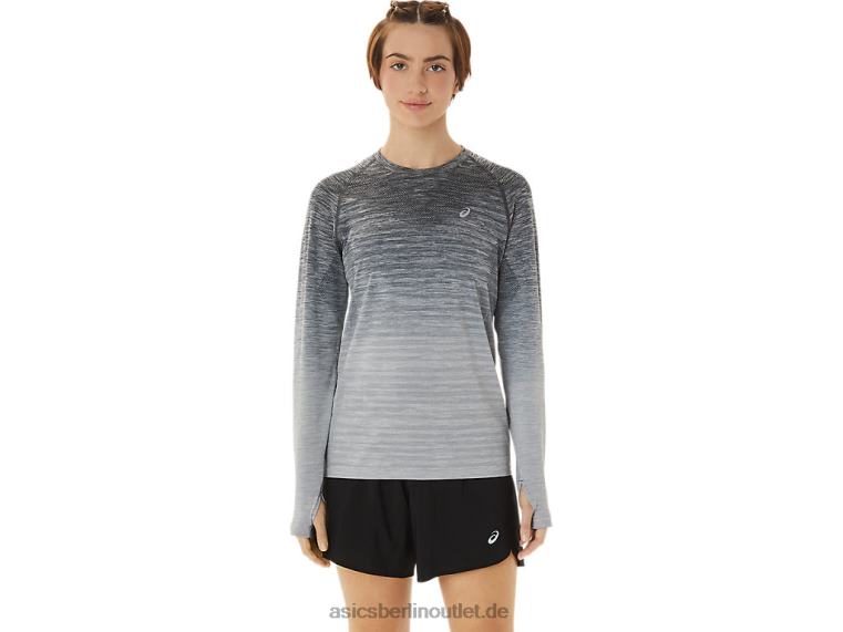 Nahtloses Langarm-Top für Damen BL4N2988Asics Trägergrau/Gletschergrau