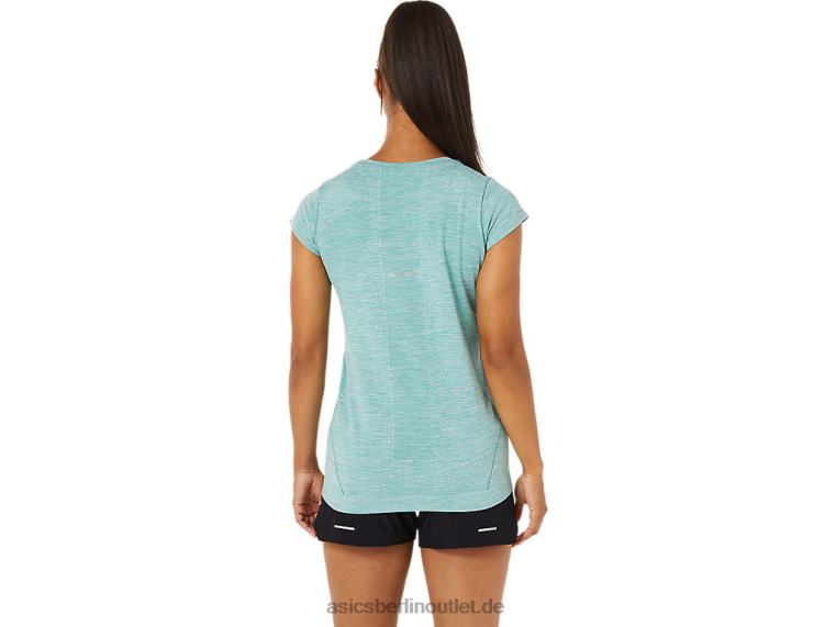 Nahtloses kurzärmliges Rennoberteil für Damen BL4N3499Asics Salbei