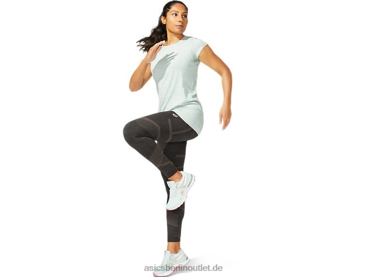 Nahtloses kurzärmliges Rennoberteil für Damen BL4N3960Asics schiefergrau