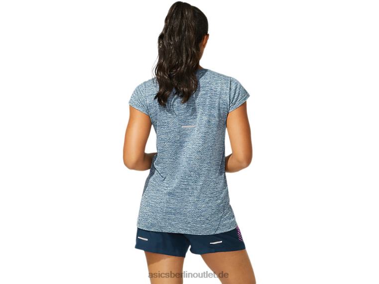 Nahtloses kurzärmliges Rennoberteil für Damen BL4N4040Asics französisches Blau