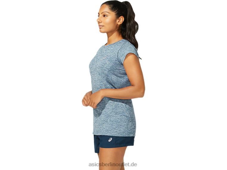 Nahtloses kurzärmliges Rennoberteil für Damen BL4N4040Asics französisches Blau