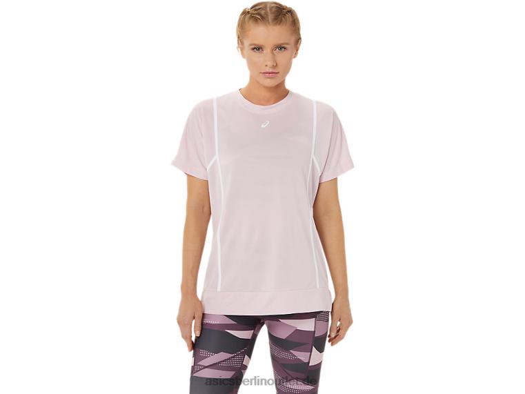 Neues Strong 92 Kurzarm-Top für Damen BL4N3269Asics kaum rosé/strahlend weiß