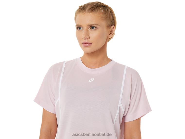 Neues Strong 92 Kurzarm-Top für Damen BL4N3269Asics kaum rosé/strahlend weiß