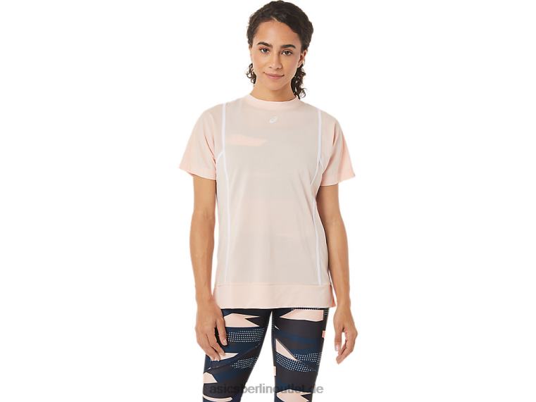 Neues Strong 92 Kurzarm-Top für Damen BL4N3281Asics Brise/Brillantweiß