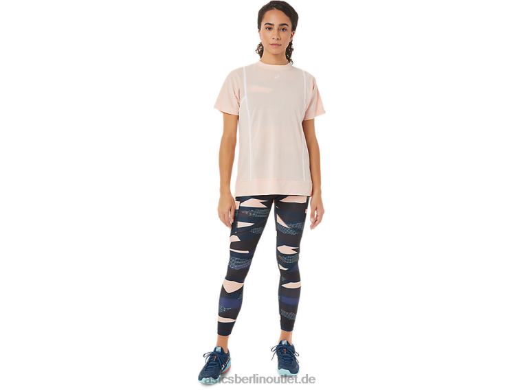 Neues Strong 92 Kurzarm-Top für Damen BL4N3281Asics Brise/Brillantweiß