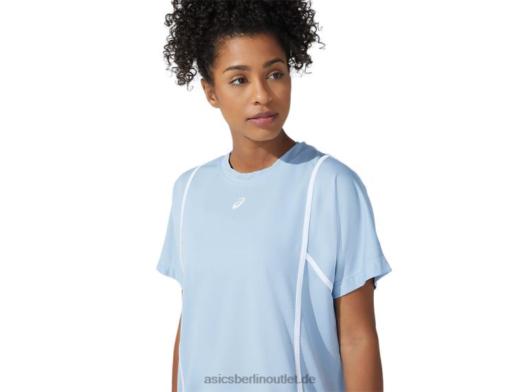 Neues Strong 92 Kurzarm-Top für Damen BL4N3753Asics Nebel/strahlendes Weiß