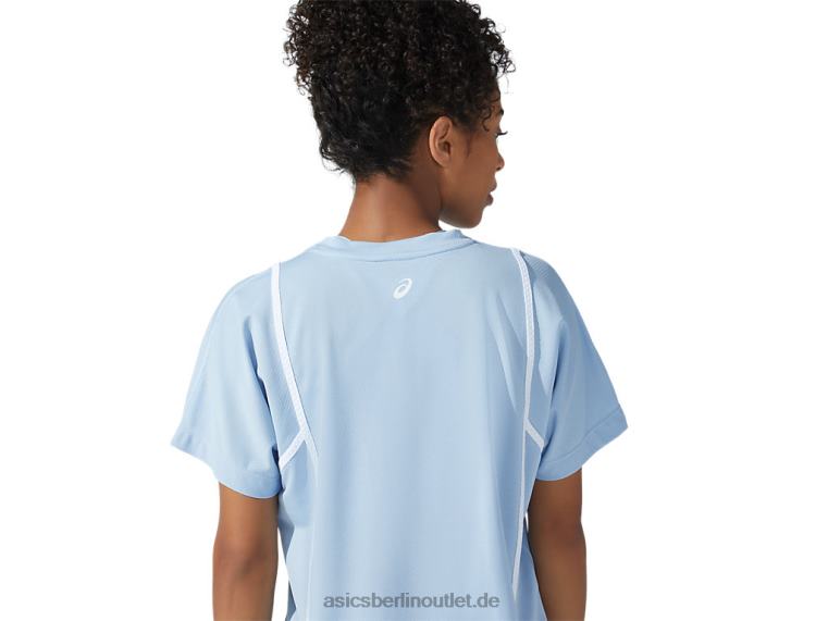 Neues Strong 92 Kurzarm-Top für Damen BL4N3753Asics Nebel/strahlendes Weiß