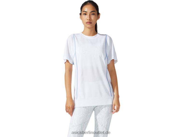 Neues Strong 92 Kurzarm-Top für Damen BL4N3790Asics strahlendes Weiß/Nebel