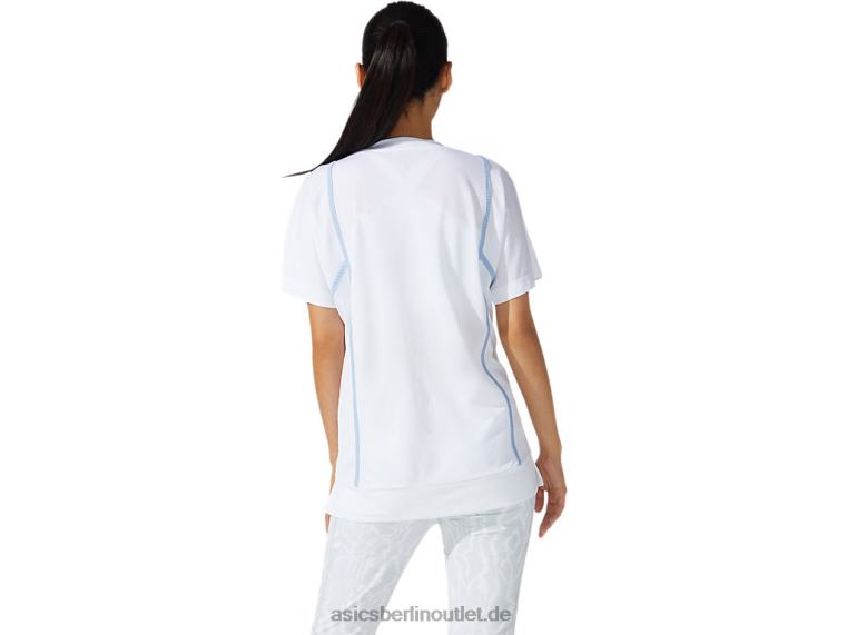 Neues Strong 92 Kurzarm-Top für Damen BL4N3790Asics strahlendes Weiß/Nebel