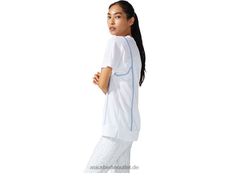 Neues Strong 92 Kurzarm-Top für Damen BL4N3790Asics strahlendes Weiß/Nebel