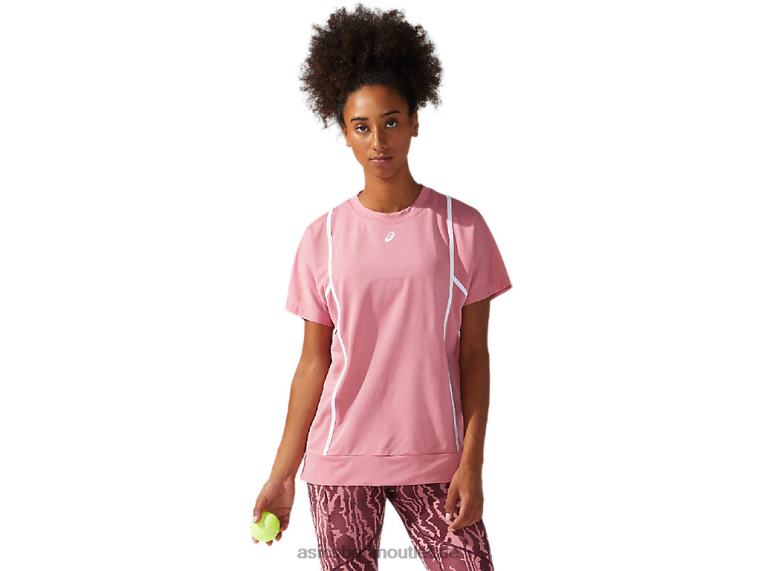 Neues Strong 92 Kurzarm-Top für Damen BL4N3817Asics Rauchrosa/Brillantweiß