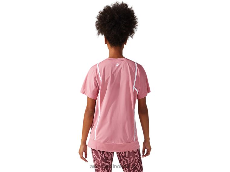 Neues Strong 92 Kurzarm-Top für Damen BL4N3817Asics Rauchrosa/Brillantweiß