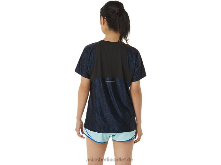 Pr Lyte Run Kurzarmshirt für Damen BL4N3387Asics Nachtschatten/Seefahrt-Druck