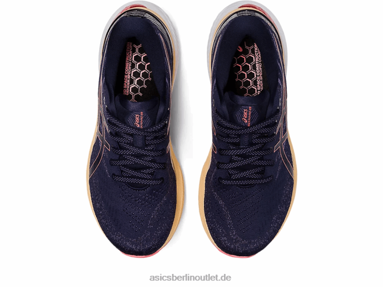 Gel-Kayano 29 breit BL4N2431Asics Mitternacht/Papaya