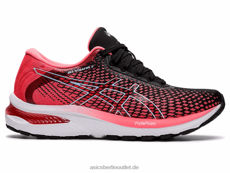 Gel-Stratus 2 gestrickt BL4N2663Asics leuchtendes Koralle/Schwarz