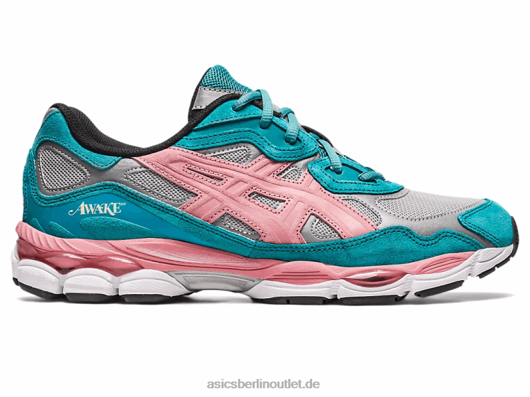 wach ny x gel-nyc BL4N308Asics reines Silber/grünblauer Schiefer