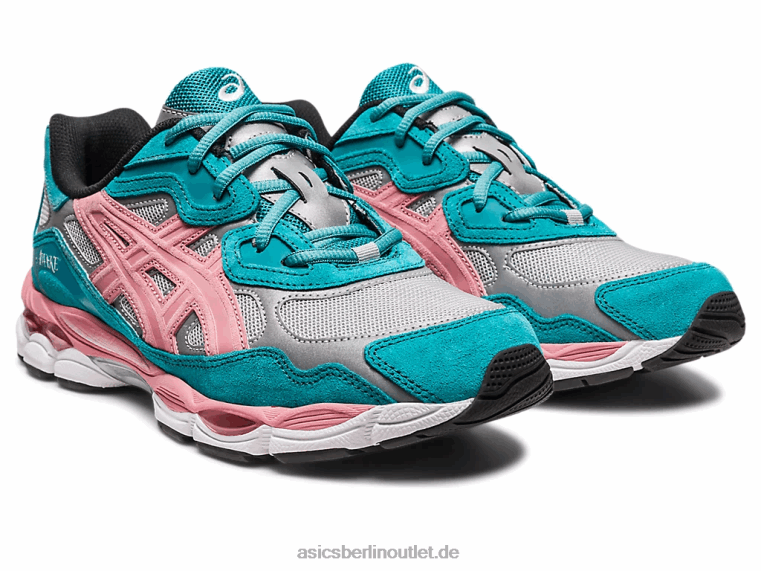wach ny x gel-nyc BL4N308Asics reines Silber/grünblauer Schiefer