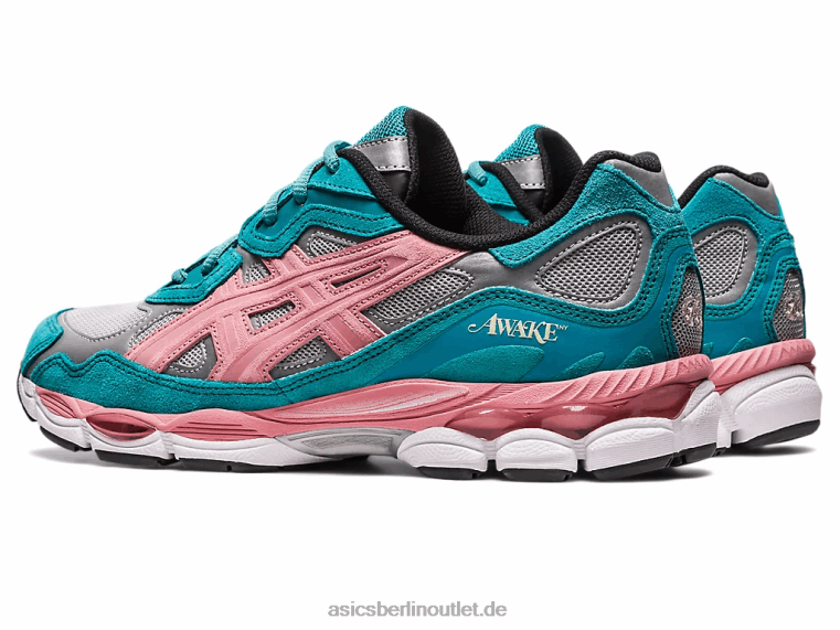 wach ny x gel-nyc BL4N308Asics reines Silber/grünblauer Schiefer