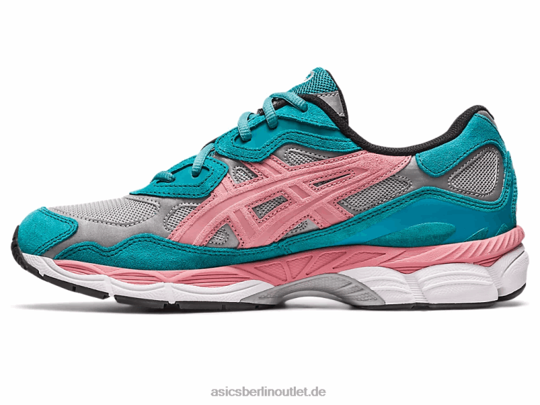wach ny x gel-nyc BL4N308Asics reines Silber/grünblauer Schiefer