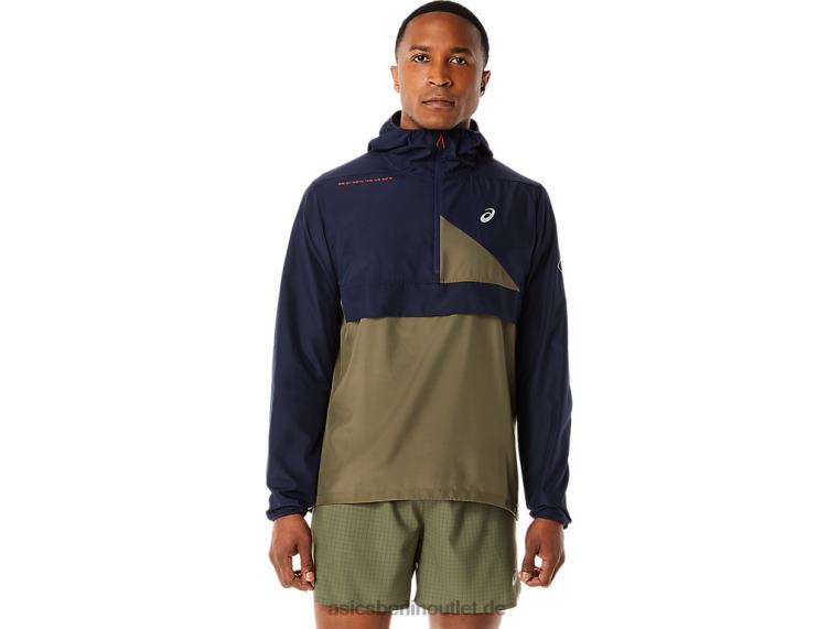 Fujitrail-Anorak für Herren BL4N1136Asics Mitternachts-/Mantelgrün