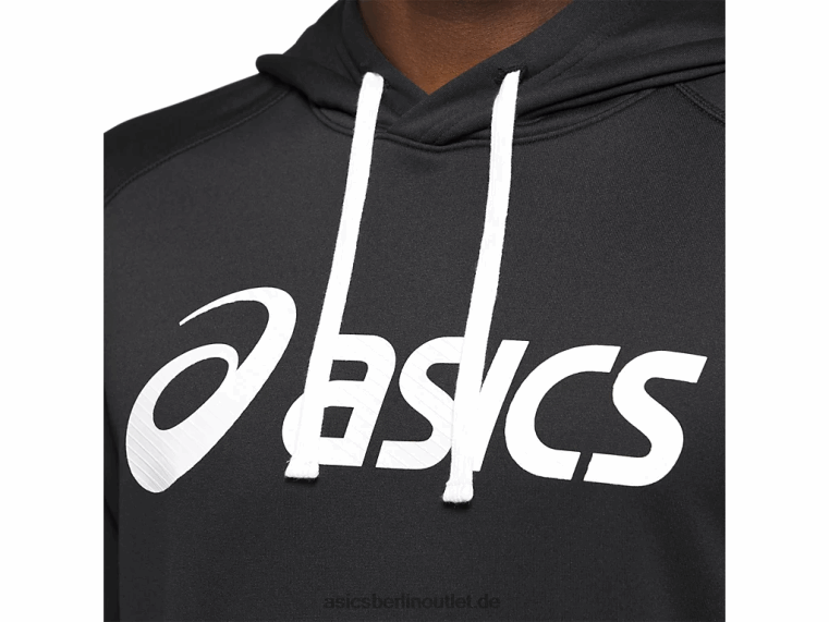 Herren-Kapuzenpullover aus French Terry BL4N1985Asics Leistung schwarz/weiß