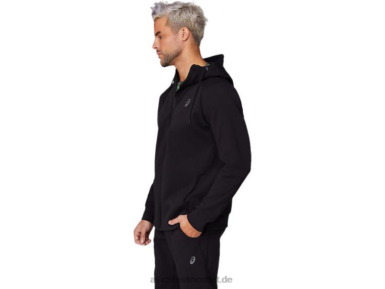 Herren-Kapuzenpullover aus Mobilitätsstrick mit durchgehendem Reißverschluss BL4N1679Asics Leistung schwarz