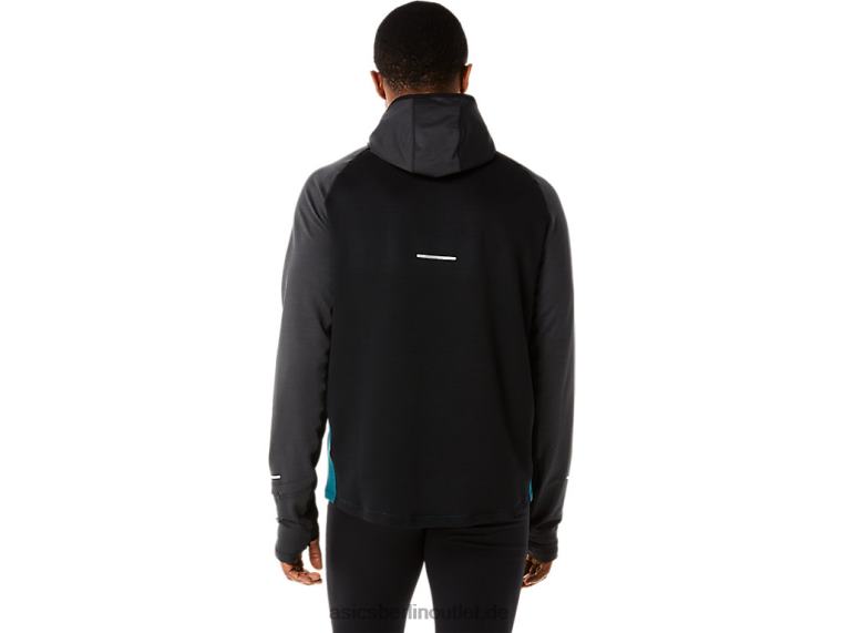 Herren-Winterlauf-Hoodie mit langen Ärmeln BL4N840Asics Samtkiefer meliert/schwarz