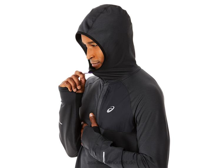 Herren-Winterlauf-Hoodie mit langen Ärmeln BL4N885Asics Performance Black Heather