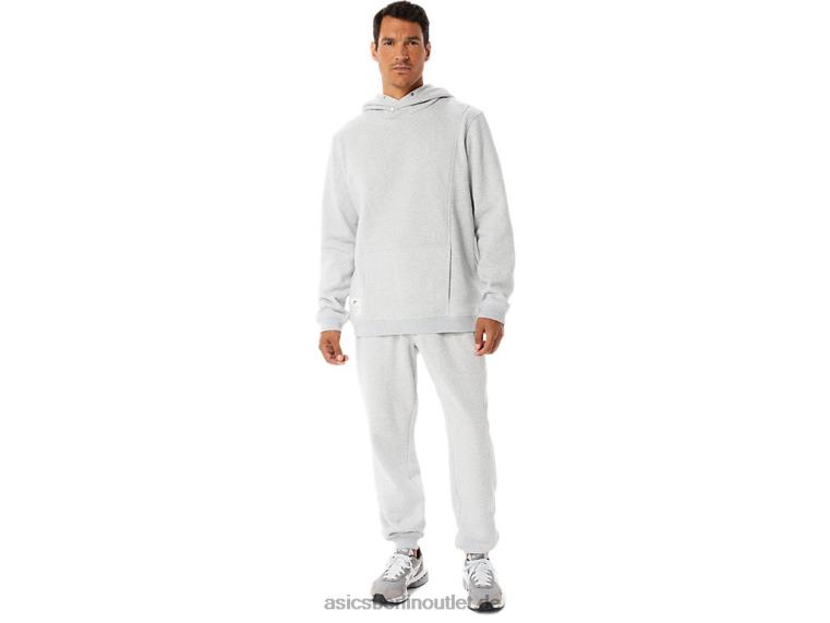 Sonntags-Fleece-Kapuzenpullover für Herren BL4N54Asics hellgraues Heidekraut