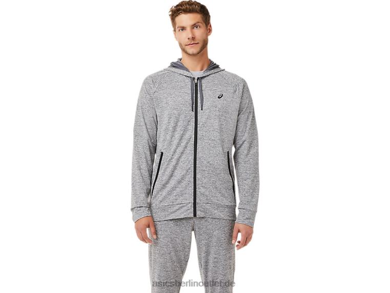 Tech-Hoodie mit durchgehendem Reißverschluss für Herren BL4N1907Asics Träger grau meliert