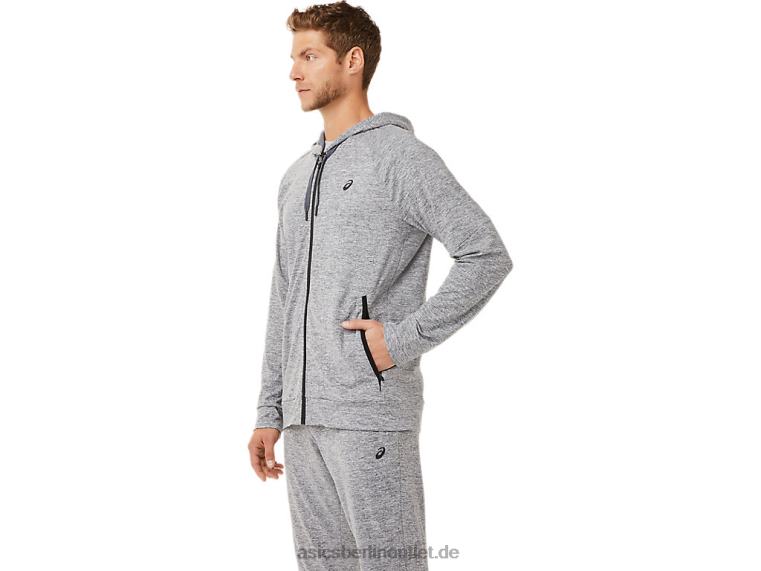 Tech-Hoodie mit durchgehendem Reißverschluss für Herren BL4N1907Asics Träger grau meliert