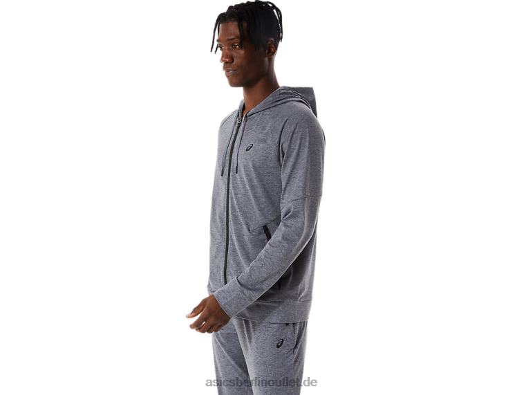 Tech-Hoodie mit durchgehendem Reißverschluss für Herren BL4N817Asics Metropole graues Heidekraut