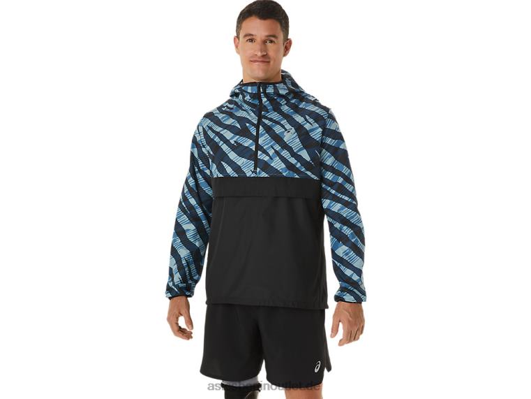Wild-Camouflage-Anorak für Herren BL4N1102Asics Azurblau/Performance-Schwarz