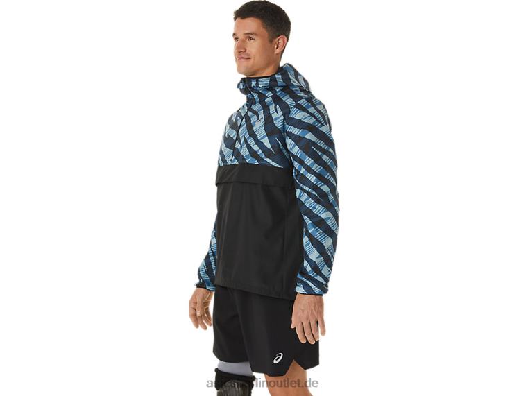 Wild-Camouflage-Anorak für Herren BL4N1102Asics Azurblau/Performance-Schwarz