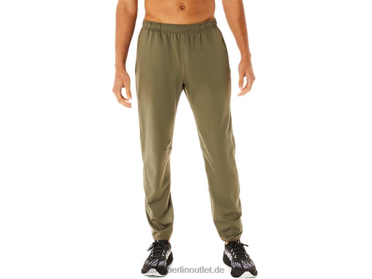 Herrenhose aus gebürstetem Strick BL4N746Asics Mantel grün