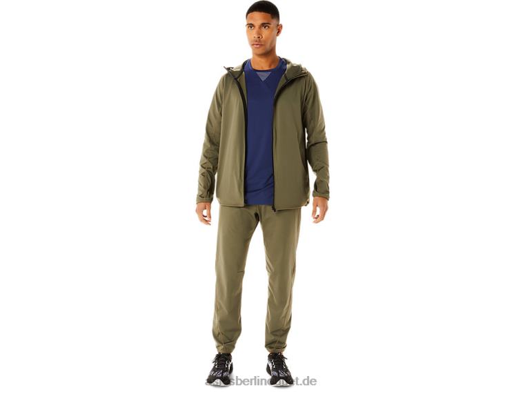 Herrenhose aus gebürstetem Strick BL4N746Asics Mantel grün