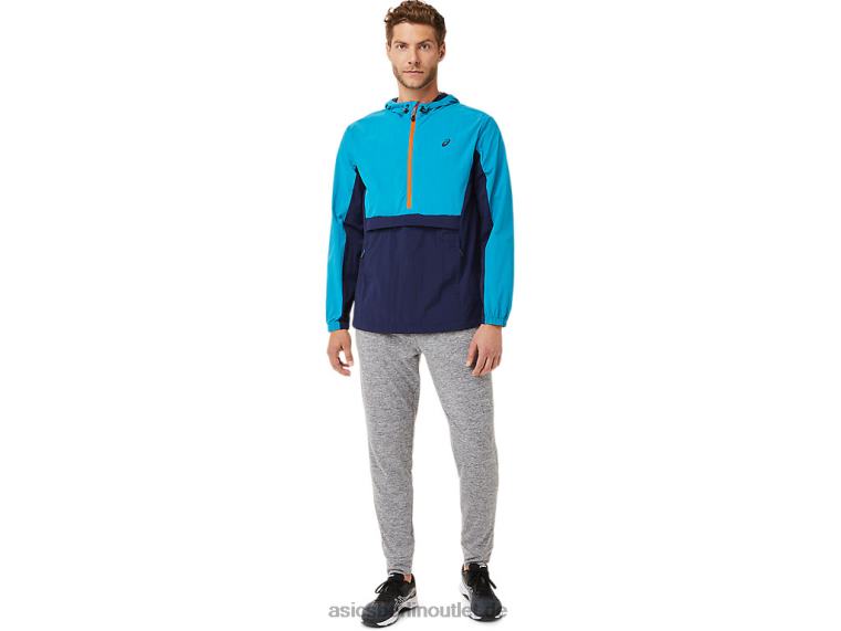 Anorakjacke für Herren BL4N2030Asics blaugrün/peacoat