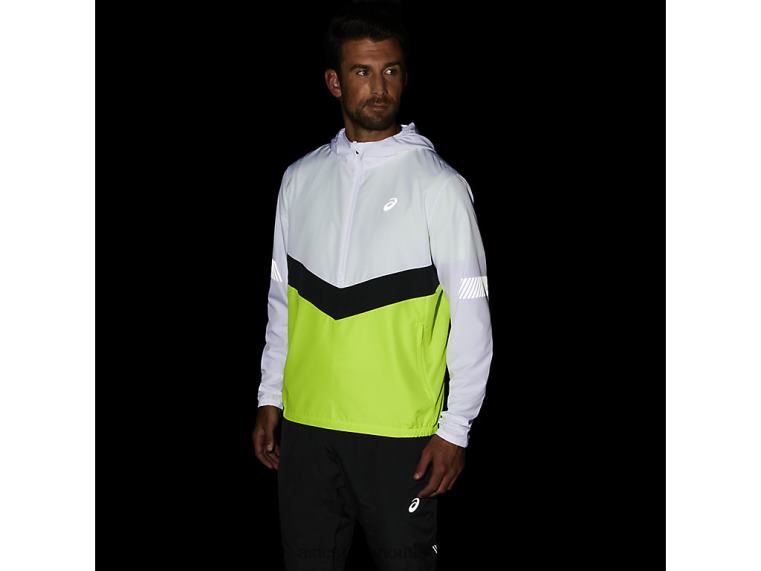 Herren-Lite-Show-Jacke BL4N1348Asics Brillantweiß/Hazardgrün