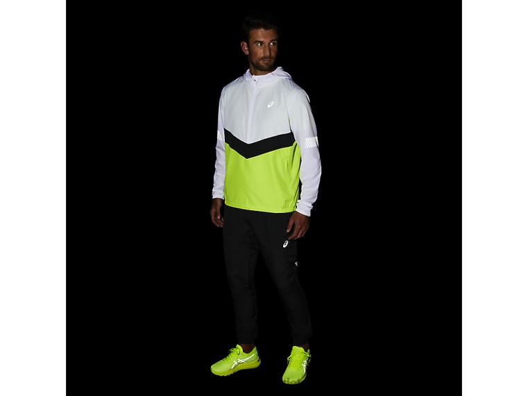 Herren-Lite-Show-Jacke BL4N1348Asics Brillantweiß/Hazardgrün