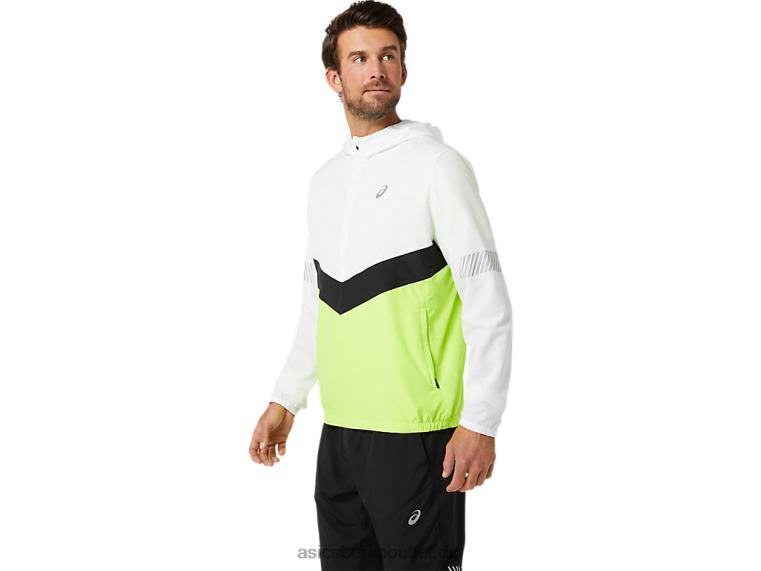 Herren-Lite-Show-Jacke BL4N1348Asics Brillantweiß/Hazardgrün