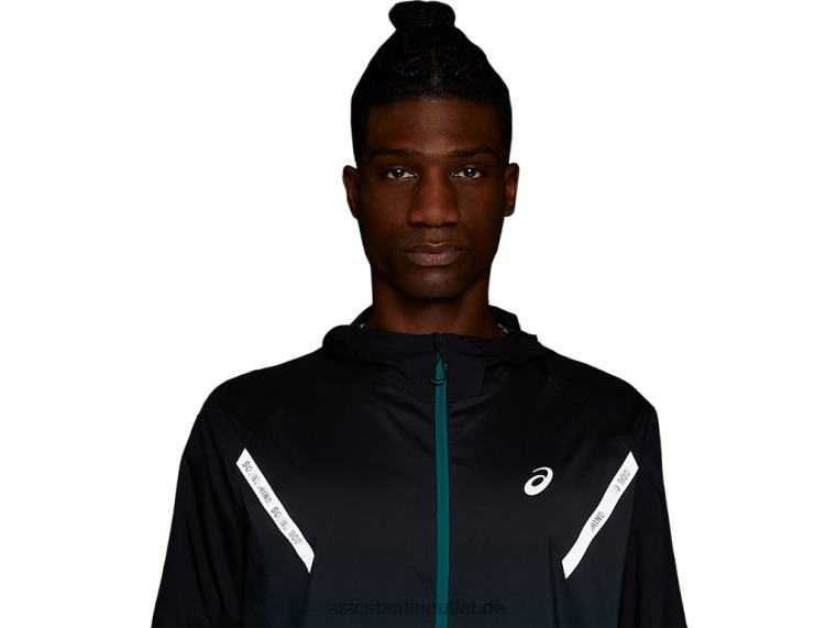 Herren-Lite-Show-Jacke BL4N832Asics Performance Schwarz/Samtkiefer