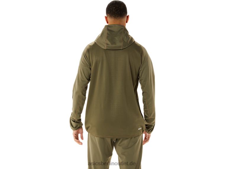 Herrenjacke aus gebürstetem Jacquard-Strick von Actibreeze BL4N759Asics Mantel grün