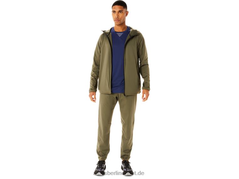 Herrenjacke aus gebürstetem Jacquard-Strick von Actibreeze BL4N759Asics Mantel grün