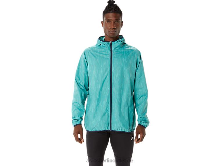 Packbare Herrenjacke BL4N1387Asics Salbeidruck/Französischblau