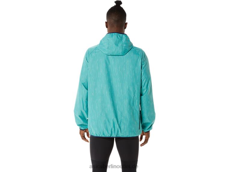 Packbare Herrenjacke BL4N1387Asics Salbeidruck/Französischblau