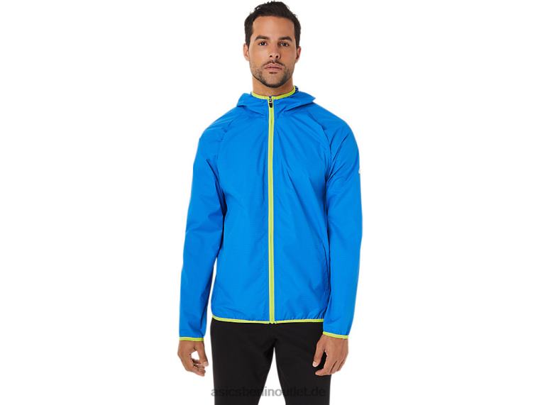 Packbare Herrenjacke BL4N1712Asics Elektroblauer Spacedye/Limettenschale